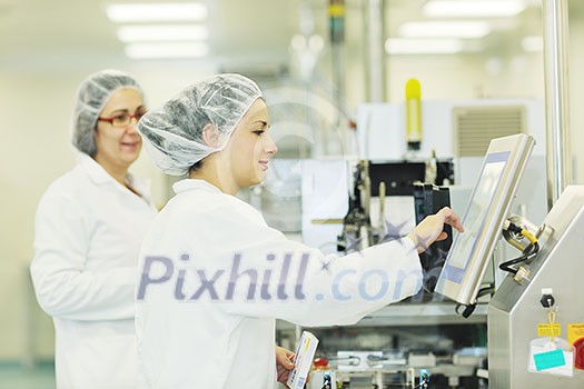 woman worker in pharmacy company warehouse woman worker in pharmacy company warehouse