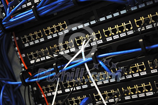 network server room routers and cables network server room routers and cables