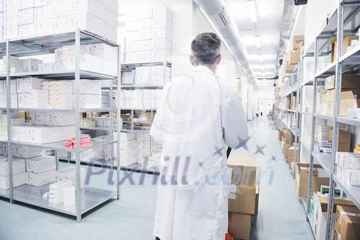 medical factory supplies storage indoor with workers people medical factory supplies storage indoor with workers people