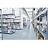 medical factory  supplies storage indoor with workers people