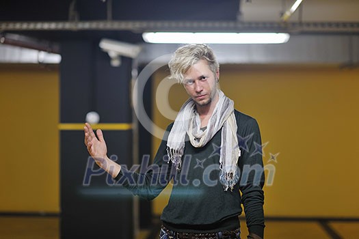 Portrait of an handsome young man with urban background and fashion clothes style Portrait of an handsome young man with urban background and fashion clothes style