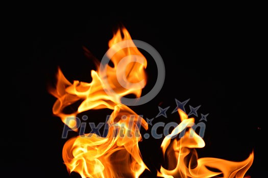 Fire flames design isoleted on black background Fire flames design isoleted on black background
