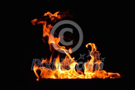 Fire flames design isoleted on black background Fire flames design isoleted on black background