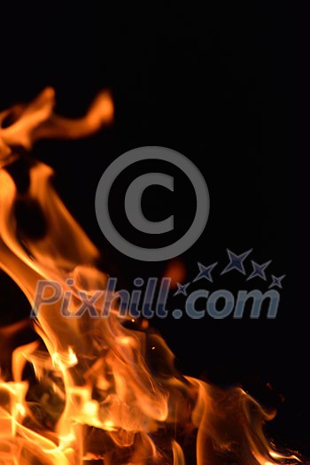 Fire flames design isoleted on black background Fire flames design isoleted on black background