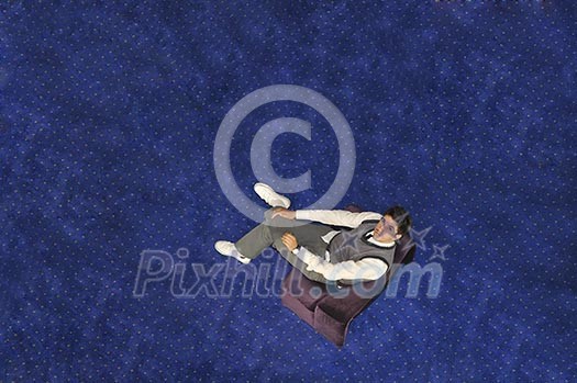 Photo of happy winner businessman screaming from joy Photo of happy winner businessman screaming from joy