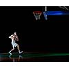 basketball game sport player in action isolated on black background