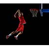 basketball game sport player in action isolated on black background