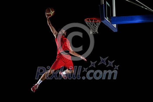 basketball game sport player in action isolated on black background basketball game sport player in action isolated on black background