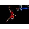 basketball game sport player in action isolated on black background