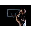 basketball game sport player in action isolated on black background