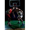 basketball game sport player in action isolated on black background