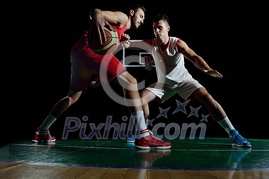 basketball game sport player in action isolated on black background basketball game sport player in action isolated on black background