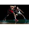 basketball game sport player in action isolated on black background
