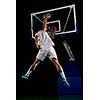 basketball game sport player in action isolated on black background