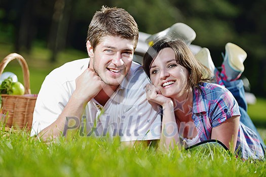 happy young romantic couple in love having a picnic outdoor on a summer day happy young romantic couple in love having a picnic outdoor on a summer day