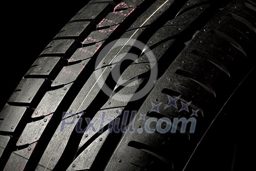 New car tire close up New car tire close up