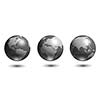 Silver globes isolated on white
