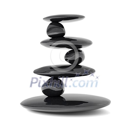 Zen stones balance concept isolated on white Zen stones balance concept isolated on white