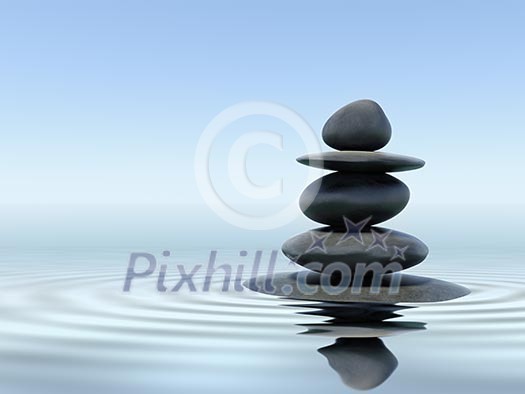 Zen stones in water