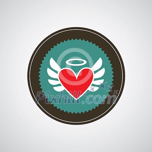 vector heart symbol vintage label vector heart symbol vintage label