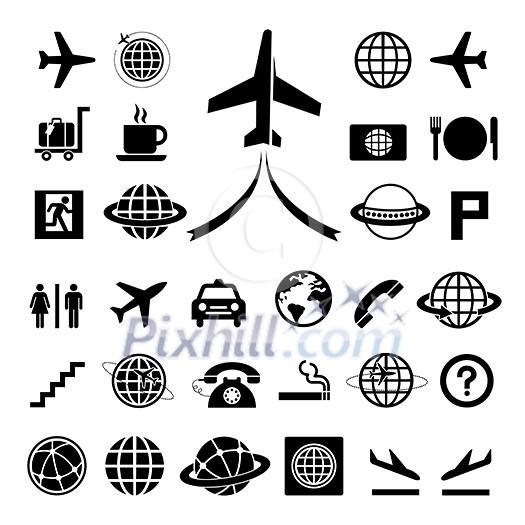 vector basic icon set for airport vector basic icon set for airport