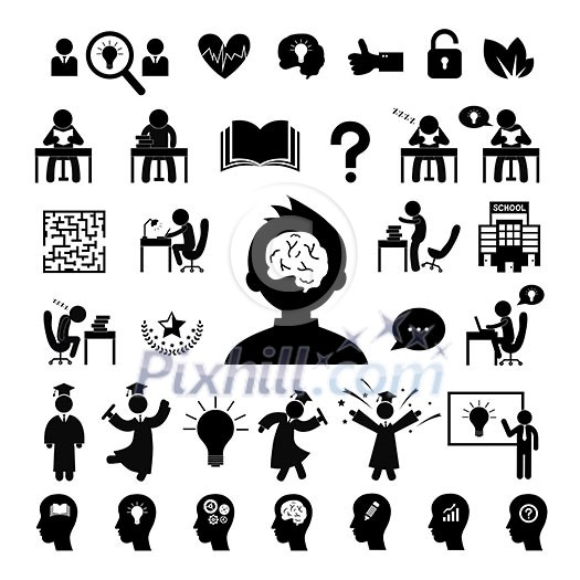 basic vector successful study symbol set basic vector successful study symbol set