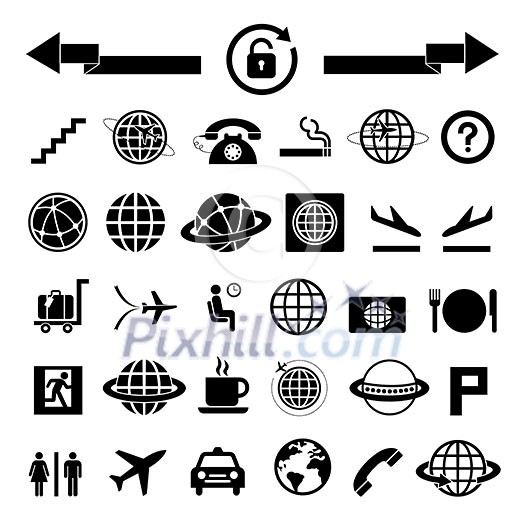 vector basic icon set for airport vector basic icon set for airport