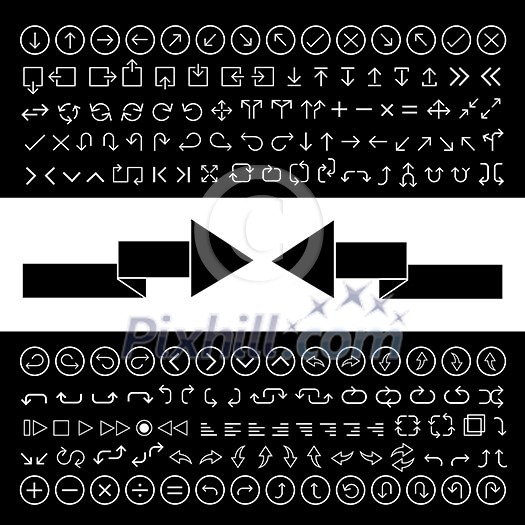 thin line arrow icons set thin line arrow icons set