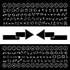 thin line arrow icons set 