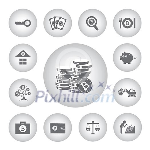 vector bit coin icon set vector bit coin icon set