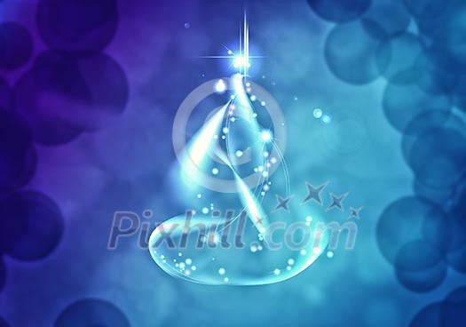 Conceptual blue image with christmas tree theme Conceptual blue image with christmas tree theme
