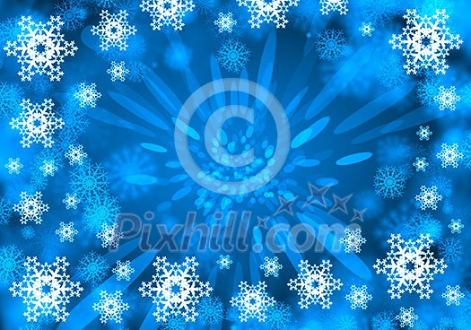 Blue Christmas background with snowflakes and lights Blue Christmas background with snowflakes and lights