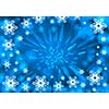 Blue Christmas background with snowflakes and lights