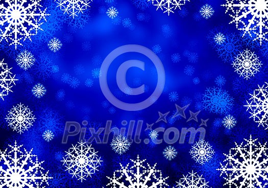 Blue Christmas background with snowflakes and lights Blue Christmas background with snowflakes and lights