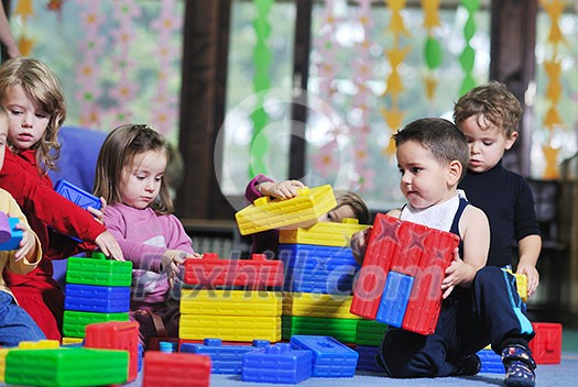 happy child kids group have fun and play at kindergarden indoor preschool education concept with teacher happy child kids group have fun and play at kindergarden indoor preschool education concept with teacher