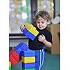 happy child kids group have fun and play at kindergarden indoor preschool education concept with  teacher