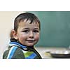 happy child kids group have fun and play at kindergarden indoor preschool education concept with  teacher