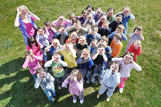 happy child kids group have fun and play at kindergarden outdoor preschool education concept with teacher happy child kids group have fun and play at kindergarden outdoor preschool education concept with teacher