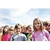 happy child kids group have fun and play at kindergarden indoor preschool education concept with  teacher