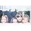 happy child kids group have fun and play at kindergarden indoor preschool education concept with  teacher