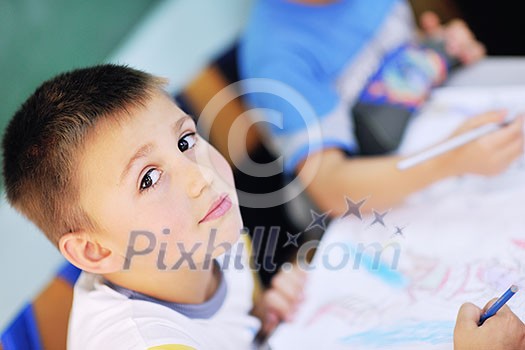 happy child kids group have fun and play at kindergarden indoor preschool education concept with teacher happy child kids group have fun and play at kindergarden indoor preschool education concept with teacher