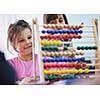 happy child kids group have fun and play at kindergarden indoor preschool education concept with  teacher