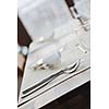 luxury restaurant indoor with nice dishwareand decoration 