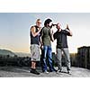 group of three young boys have fun outdoor