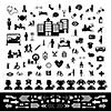 vector doctor and hospital icon set 