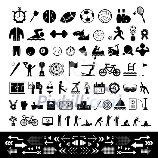 basic vector sports icon set basic vector sports icon set