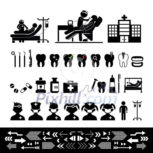 basic vector dental icon set basic vector dental icon set