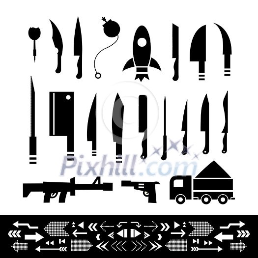 basic vector weapons symbol set basic vector weapons symbol set