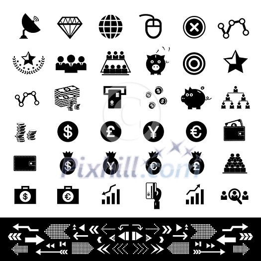 money and financial vector icon set money and financial vector icon set