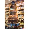 chocolate fountain in belgium shop